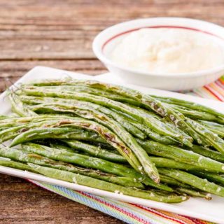 Roasted Green Beans with Horseradish Sauce