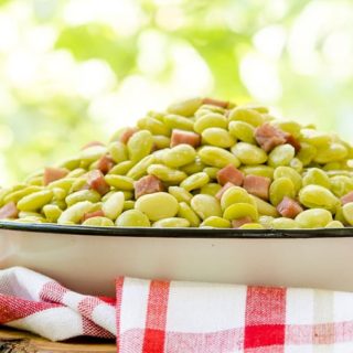 Browned Butter Lima Beans and Ham